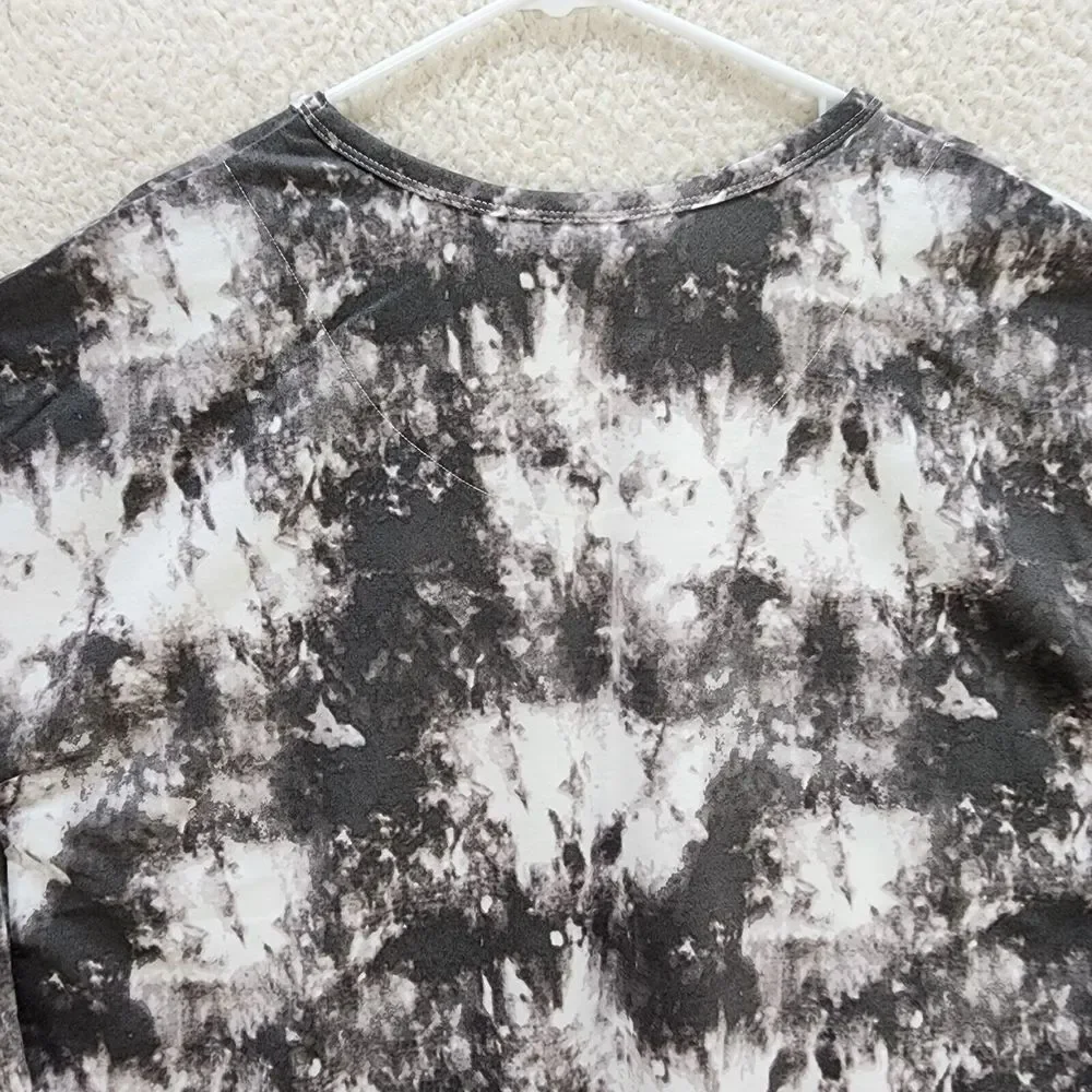 ANNE KLEIN Tie Dye Pajama Top Women's XL Grey Round Neck Long Sleeve Pullover - Picture 13 of 15